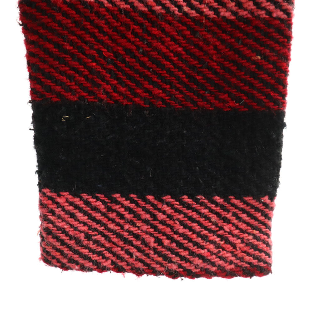 TLAXCALA TEXTILES ストライプ柄 長袖 メキシカン パーカー S レッド メンズ