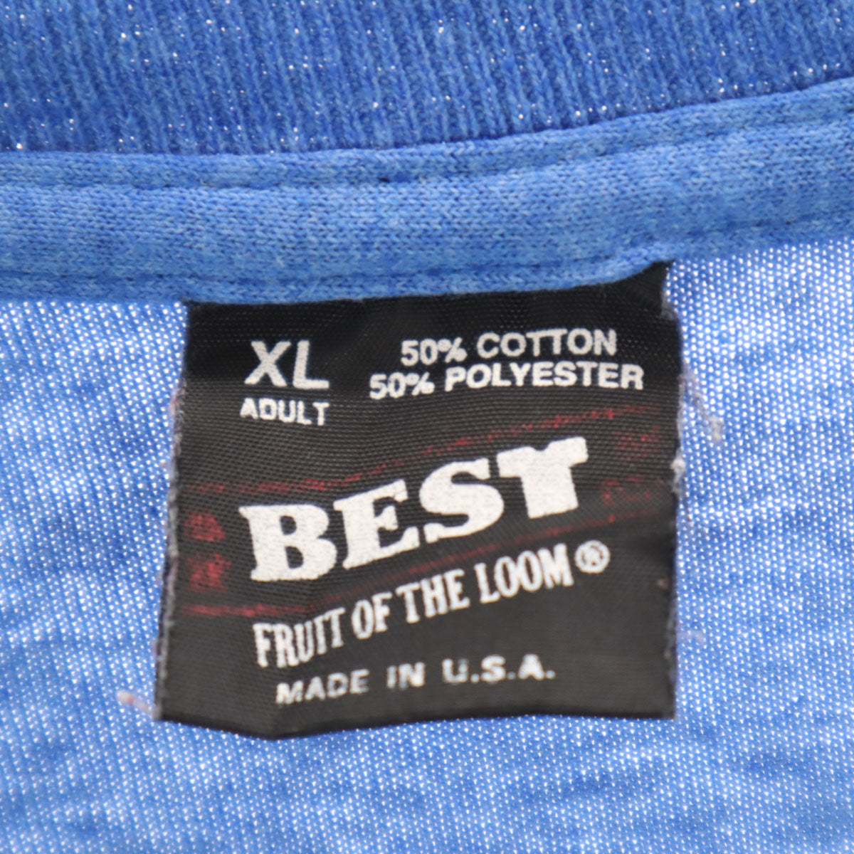 FRUIT OF THE LOOM BEST フルーツオブザルーム ベスト 90s USA製 オールド MAVS 半袖 Tシャツ XL ブルー シングルステッチ メンズ