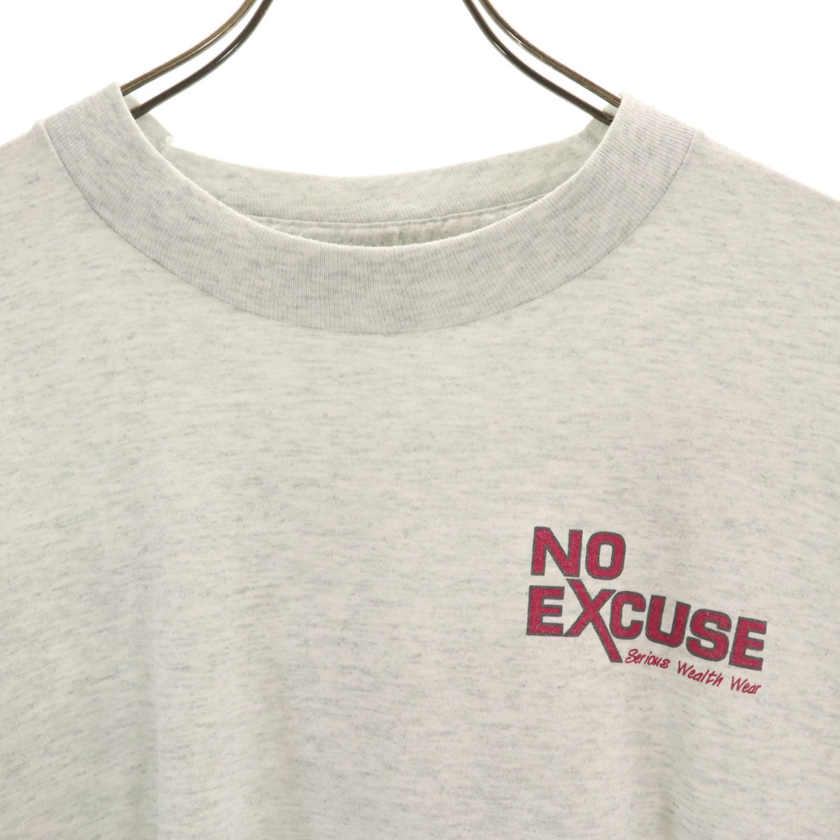 FRUIT OF THE LOOM BEST フルーツオブザルーム ベスト 90s USA製 オールド バックプリント メッセージ 半袖 Tシャツ XL グレー シングルステッチ メンズ