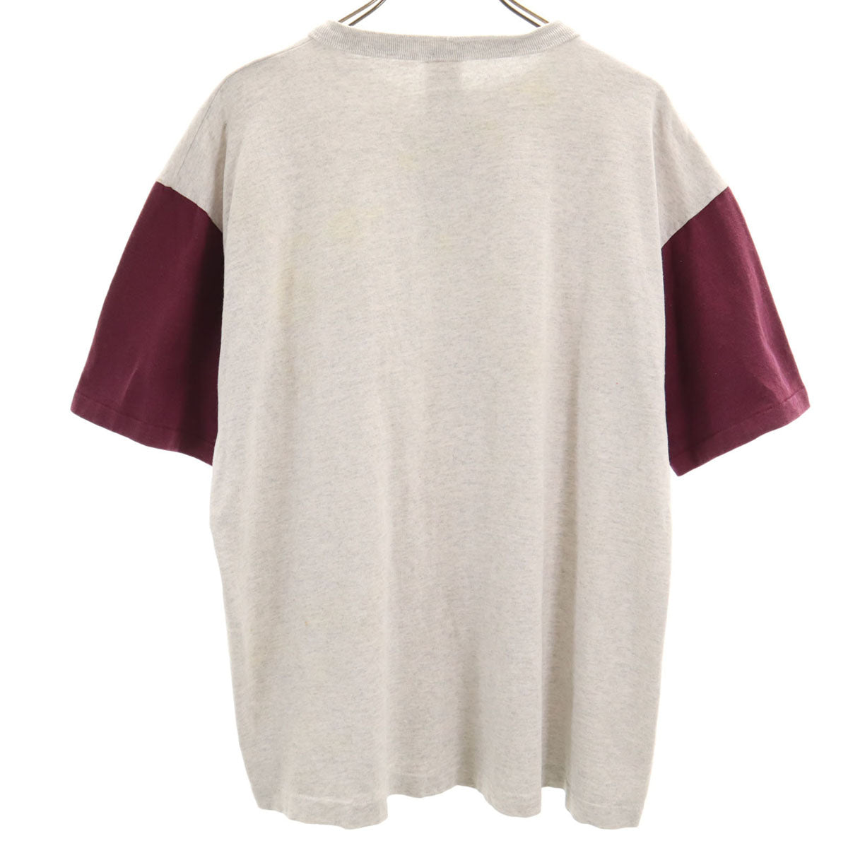 COTTON DELUXE コットンデラックス 90s USA製 オールド Thelen 半袖 ヘンリーネック Tシャツ L グレー シングルステッチ メンズ