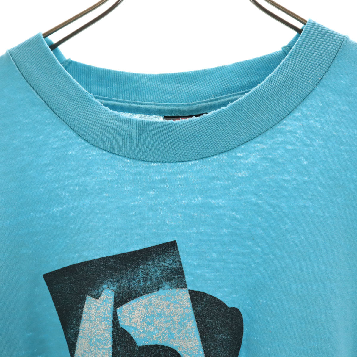 FRUIT OF THE LOOM BEST フルーツオブザルーム ベスト 90s USA製 オールド スポーツクラブ 半袖 Tシャツ XL 水色 シングルステッチ メンズ