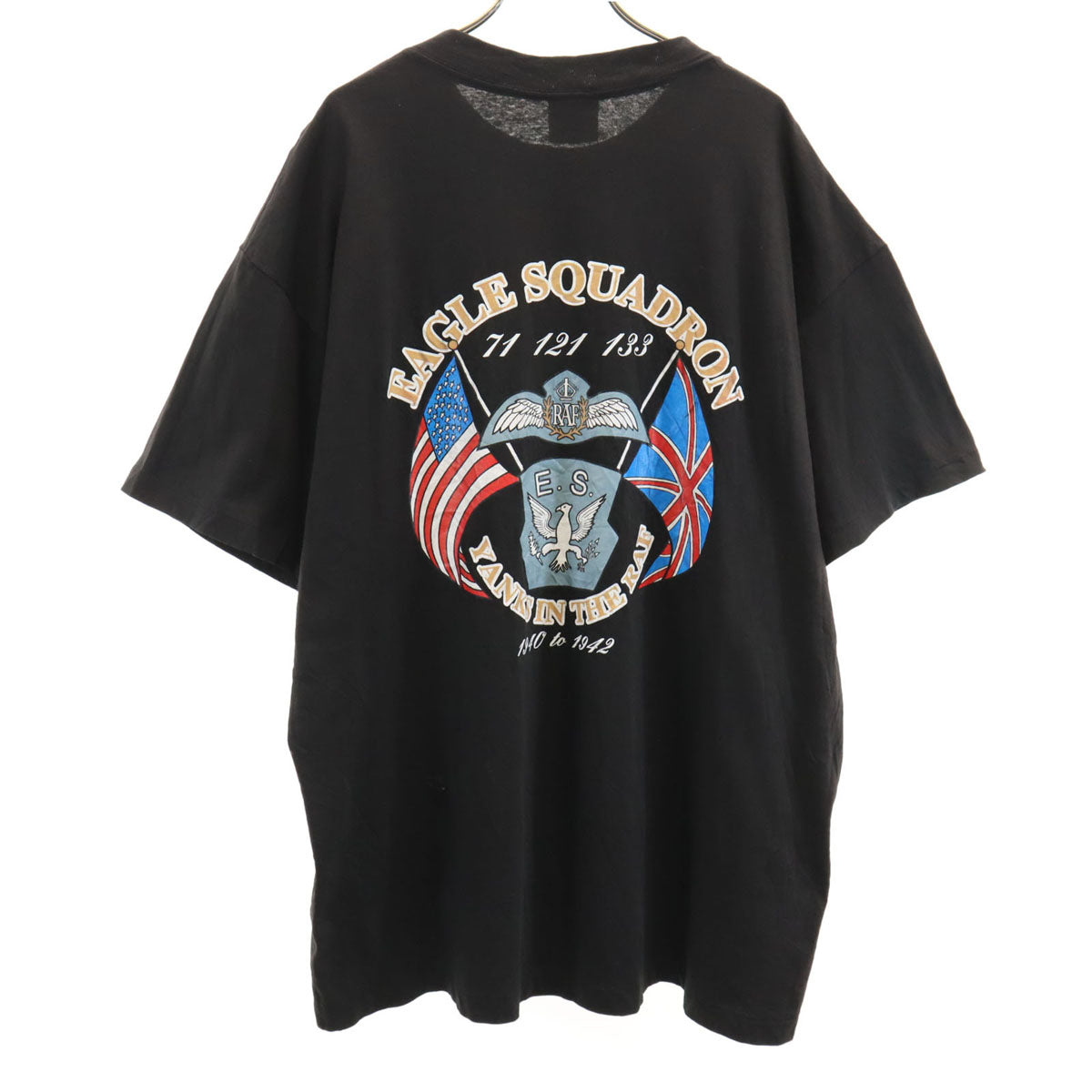 ONEITA オニータ 90s オールド USA製 バックプリント Wings of History 半袖 Tシャツ XL ブラック シングルステッチ POWER-T メンズ