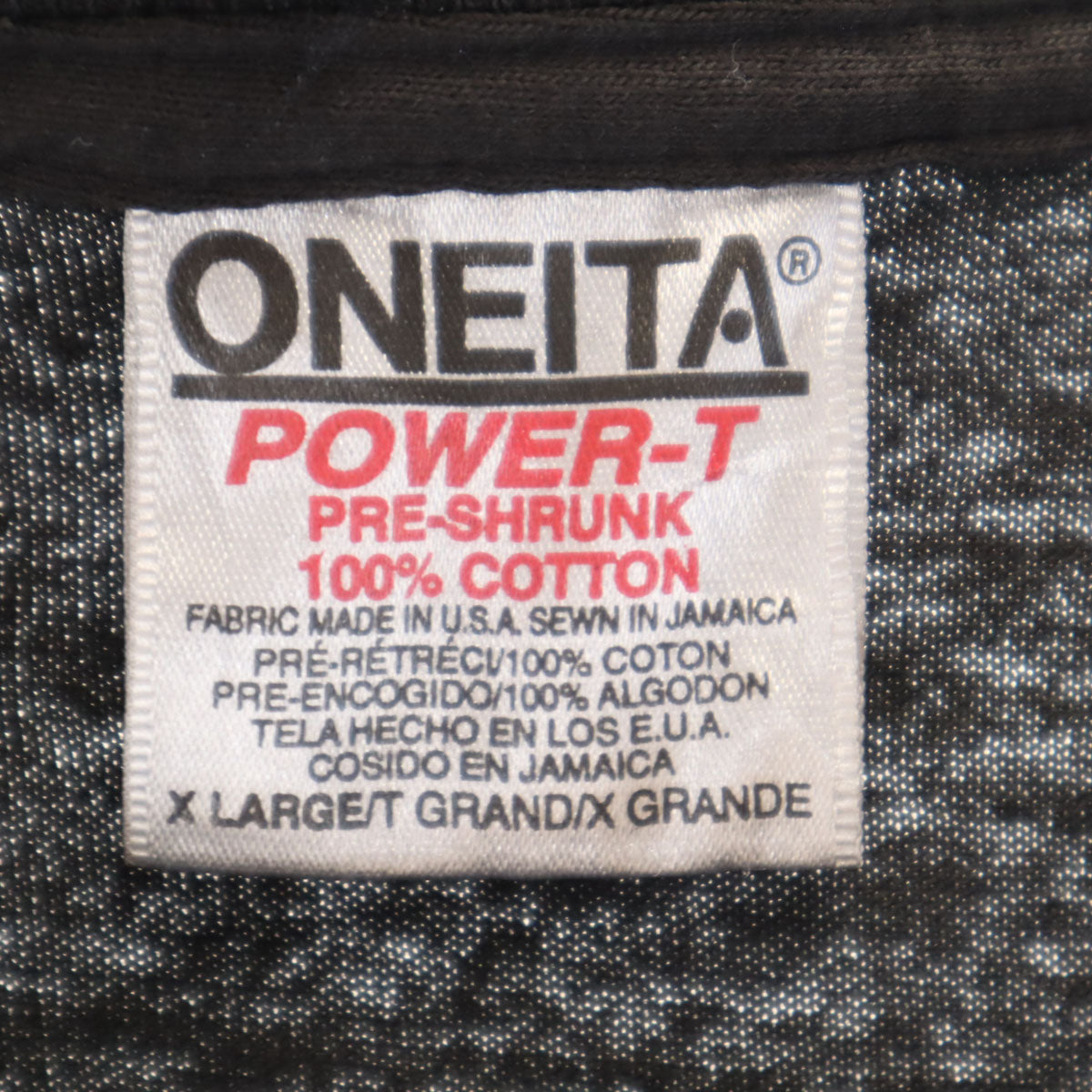ONEITA オニータ 90s オールド USA製 バックプリント Wings of History 半袖 Tシャツ XL ブラック シングルステッチ POWER-T メンズ