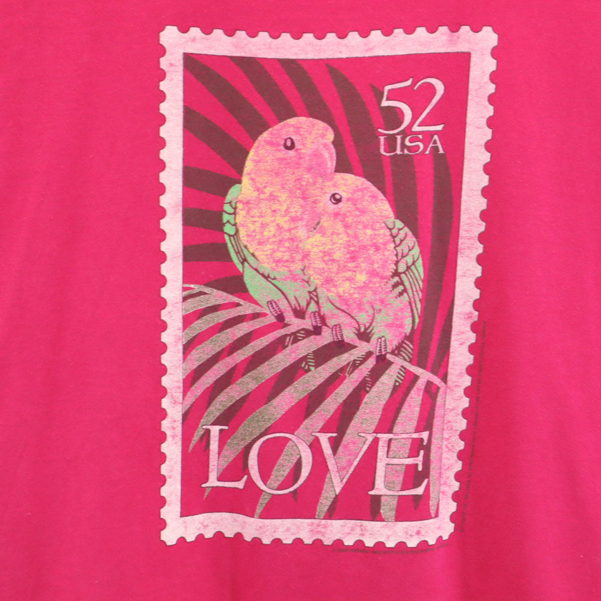 SCREEN STARS BEST スクリーンスターズベスト 90s USA製 オールド 切手 プリント 半袖 Tシャツ XL マゼンタピンク シングルステッチ メンズ