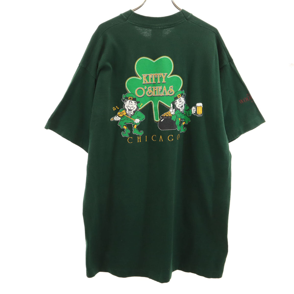 FRUIT OF THE LOOM フルーツオブザルーム オールド バックプリント KITTY O'SHEAS 半袖 Tシャツ XL 深緑 シングルステッチ メンズ