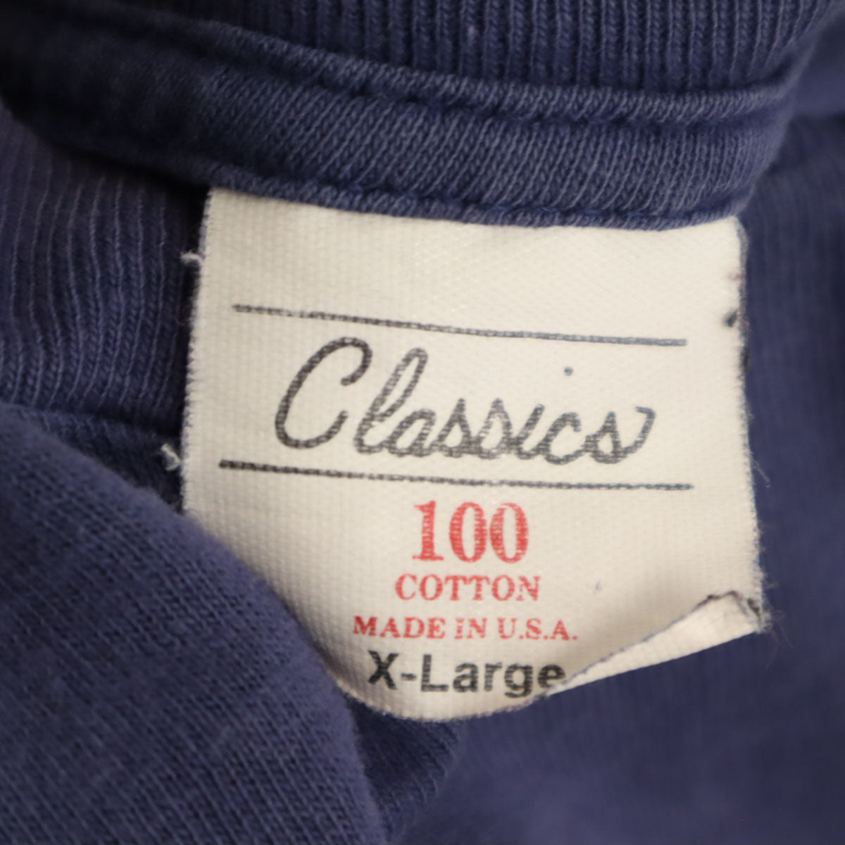 classics 90s USA製 オールド 半袖 Tシャツ XL ネイビー系 シングルステッチ バックプリント メンズ