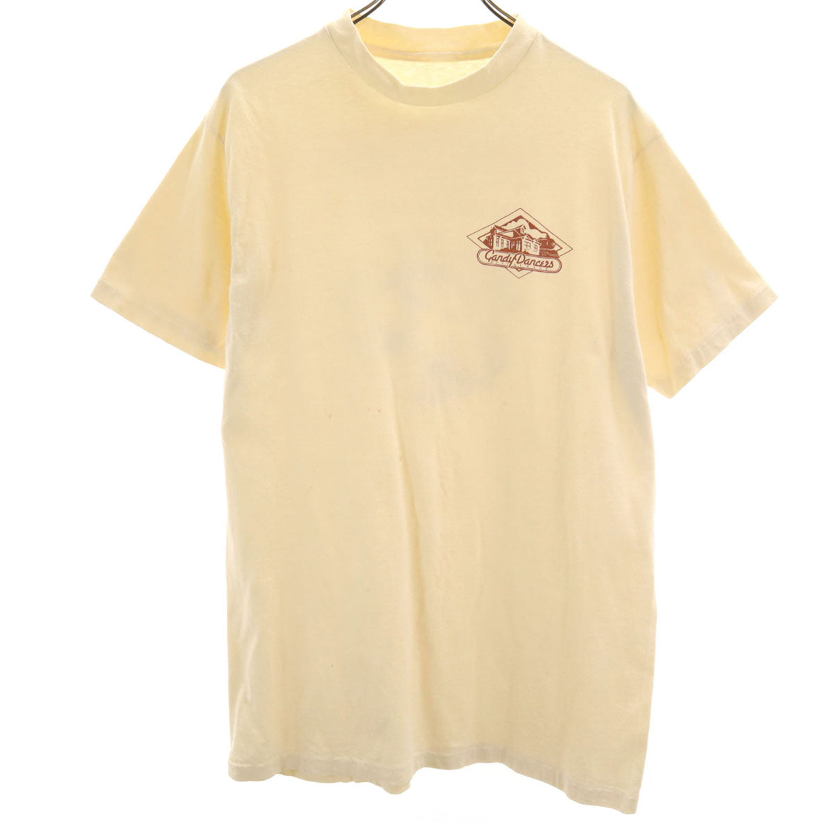 OLD オールド 90s 半袖 Tシャツ クリーム系 シングルステッチ バックプリント メンズ
