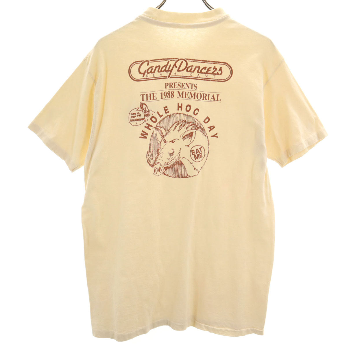 OLD オールド 90s 半袖 Tシャツ クリーム系 シングルステッチ バックプリント メンズ