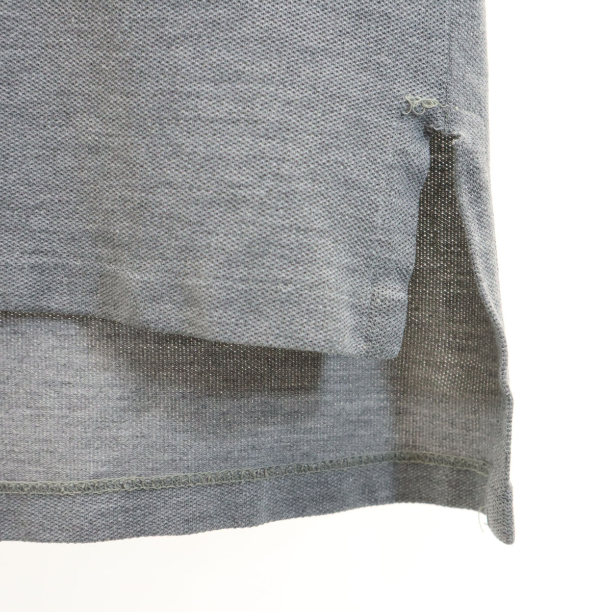 Polo by Ralph Lauren ポロバイラルフローレン USA製 ポロベア刺繍 半袖 ポロシャツ L グレー 鹿の子 メンズ