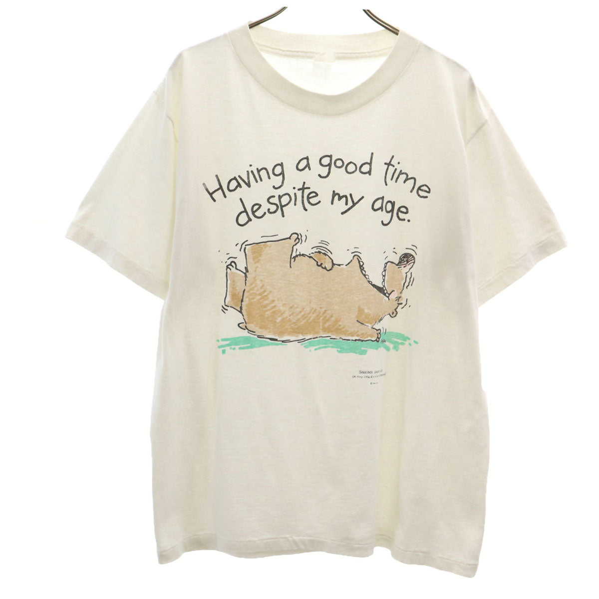 SHOEBOX GREETINGS 90s USA製 オールド アニマルイラスト 半袖 Tシャツ ホワイト シングルステッチ メンズ