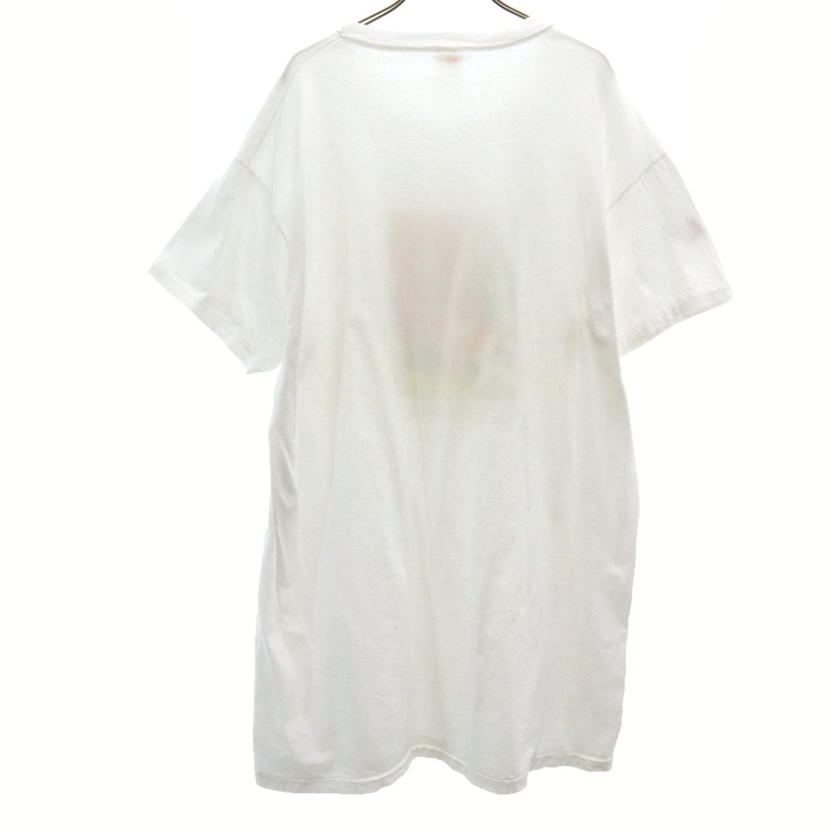 Hanes ヘインズ サンタクロース プリント 半袖 Tシャツ 2XL ホワイト シングルステッチ ビッグサイズ メンズ