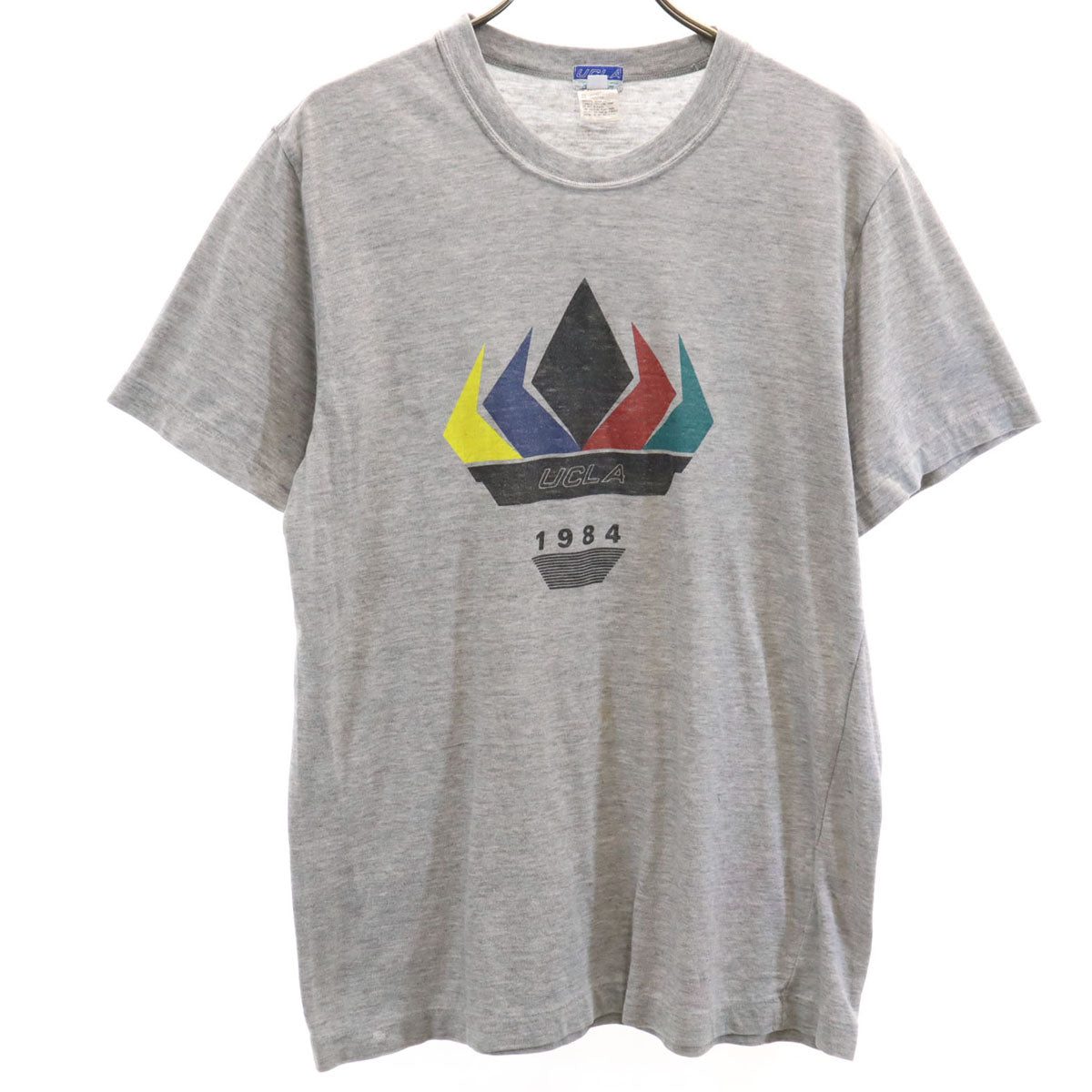 UCLA 90s 日本製 オールド プリント 半袖 Tシャツ XL グレー シングルステッチ バックプリント メンズ