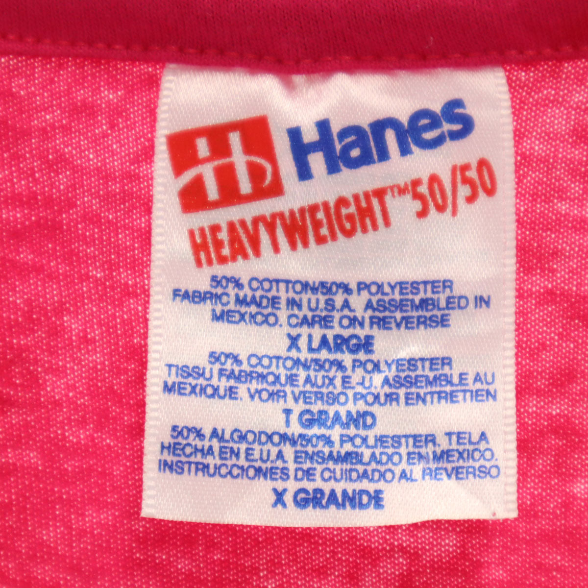 Hanes ヘインズ 90s オールド USA製 プリント 半袖 Tシャツ XL ピンク シングルステッチ メンズ