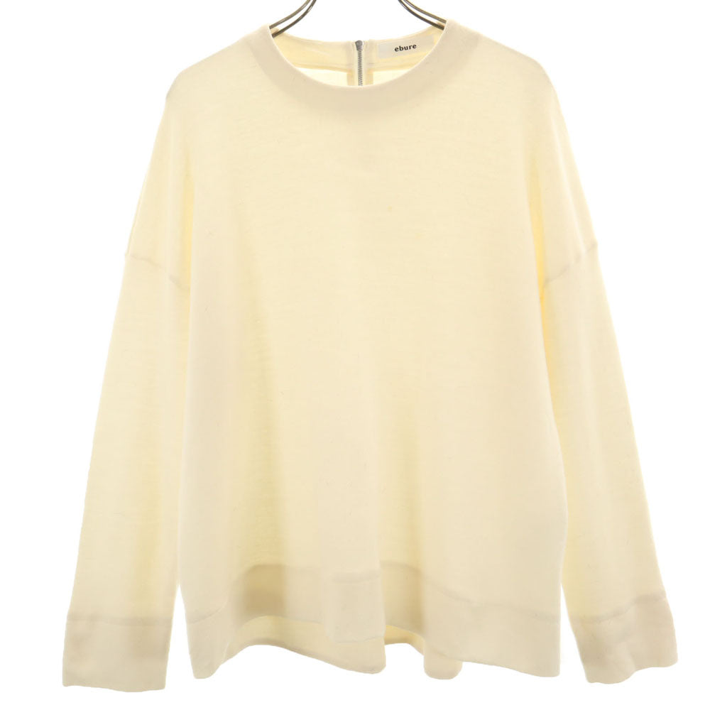 ebure エブール 日本製 ウール 長袖 ニット 38 アイボリー トップス レディース