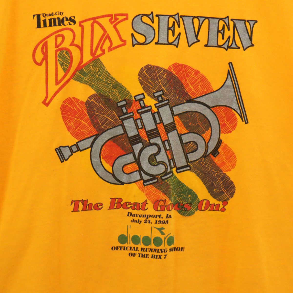 FRUIT OF THE LOOM フルーツオブザルーム 90s USA製 オールド 半袖 BIX SEVEN ディアドラ Tシャツ XL オレンジ シングルステッチ メンズ