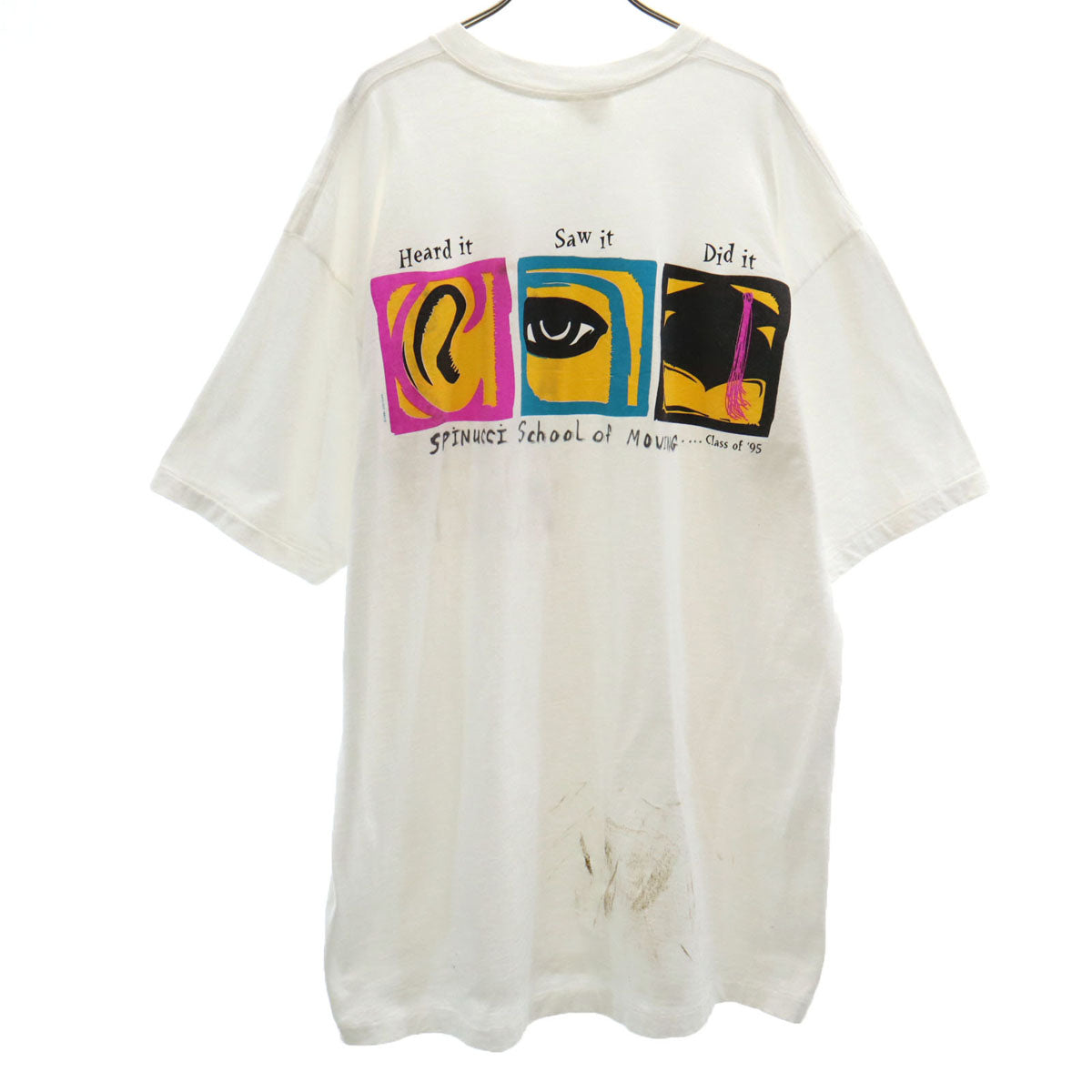 JOSTENS ジャスティンズ 90s USA製 オールド バックプリント 半袖 Tシャツ XL ホワイト シングルステッチ メンズ