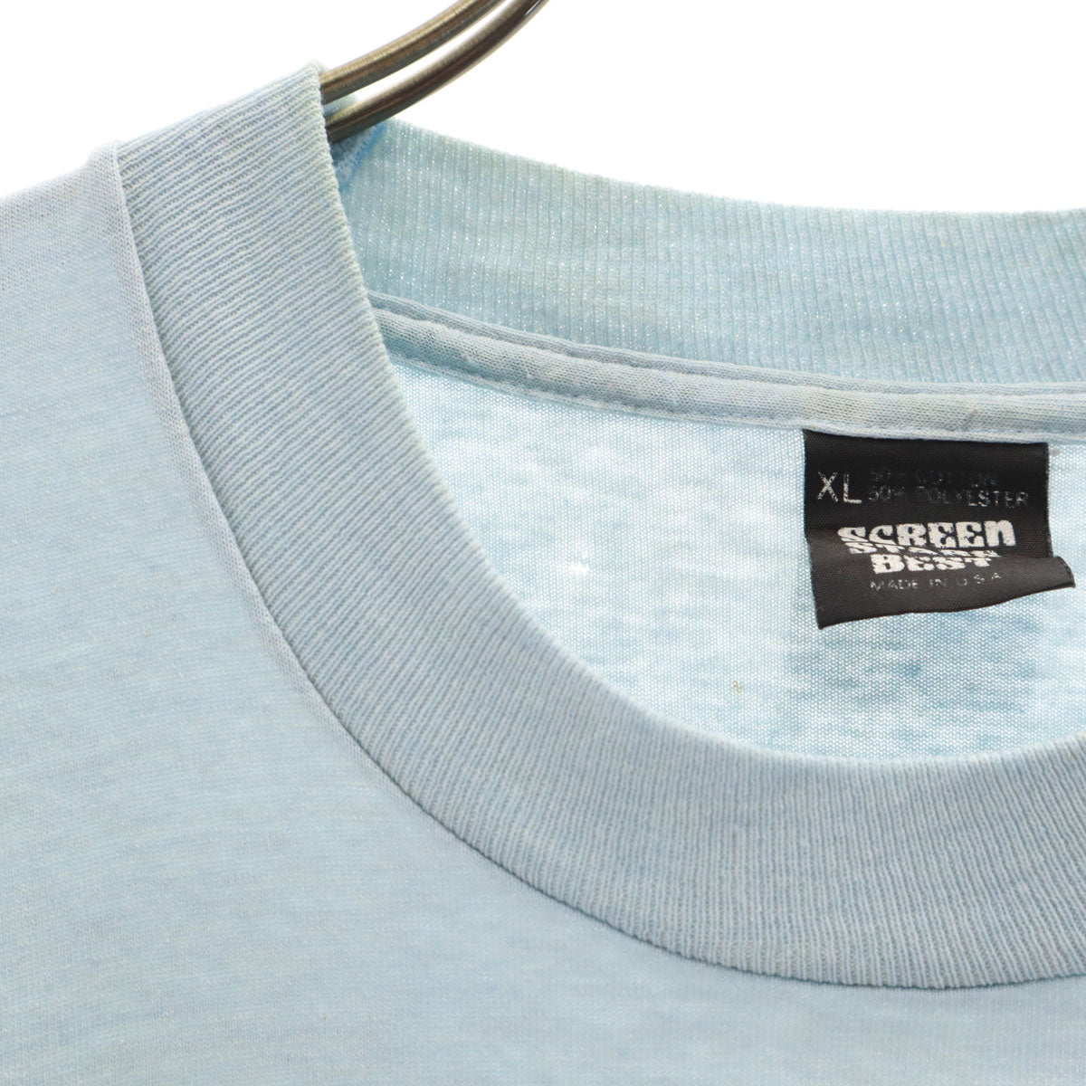 SCREEN STARS BEST スクリーンスターズベスト 90s USA製 オールド HOMER NY 半袖 Tシャツ XL 水色 シングルステッチ メンズ