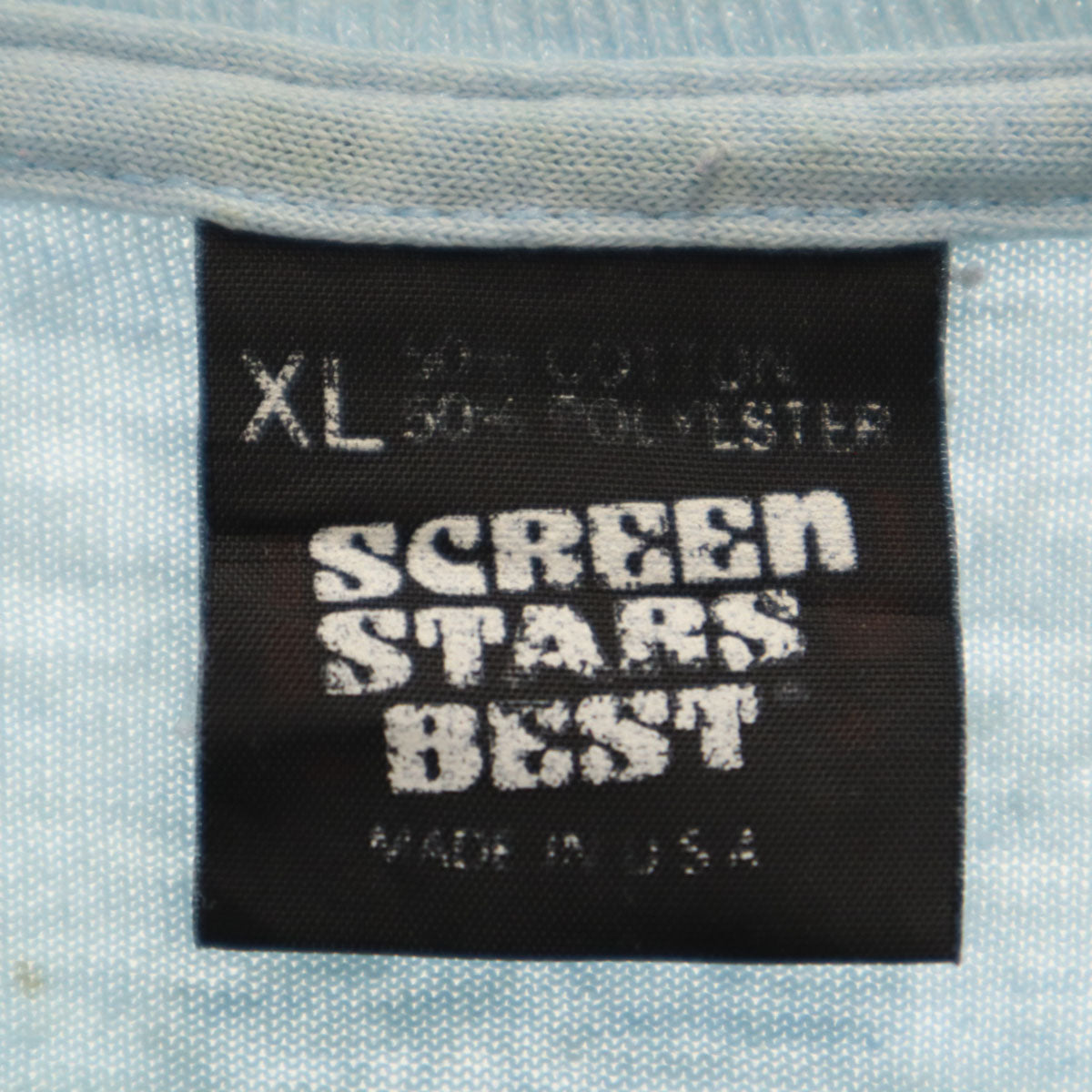SCREEN STARS BEST スクリーンスターズベスト 90s USA製 オールド HOMER NY 半袖 Tシャツ XL 水色 シングルステッチ メンズ
