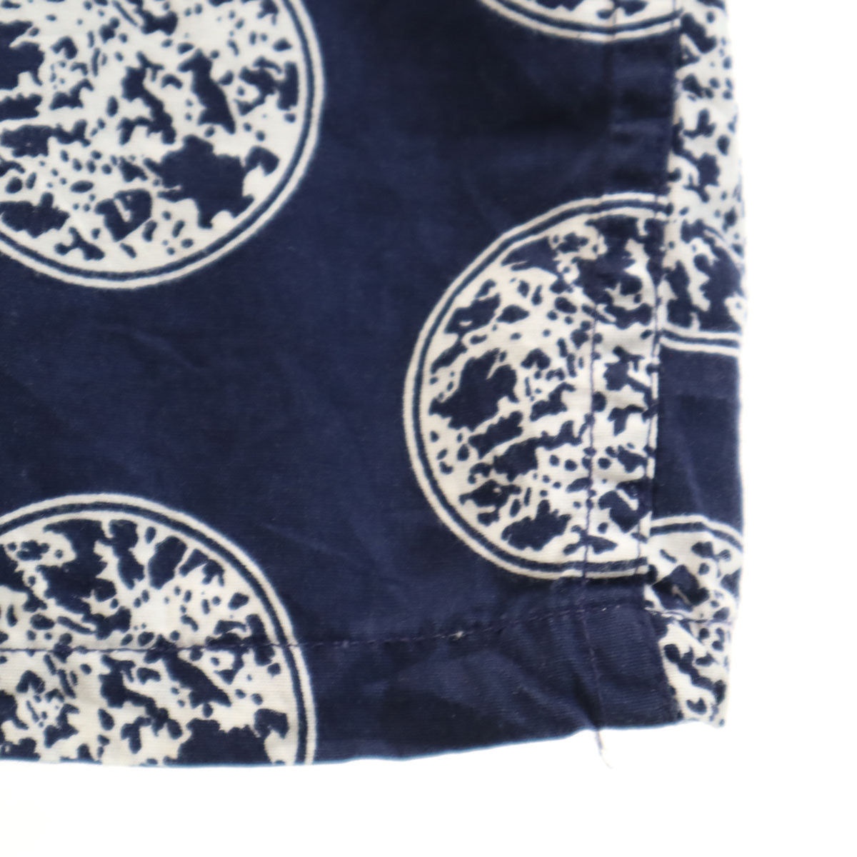 Protocol 90s オールド 総柄 半袖 開襟 アロハシャツ M ネイビー メンズ