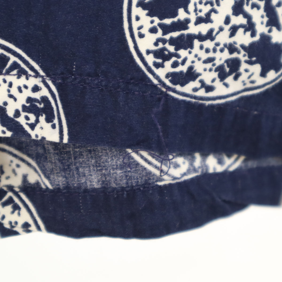 Protocol 90s オールド 総柄 半袖 開襟 アロハシャツ M ネイビー メンズ