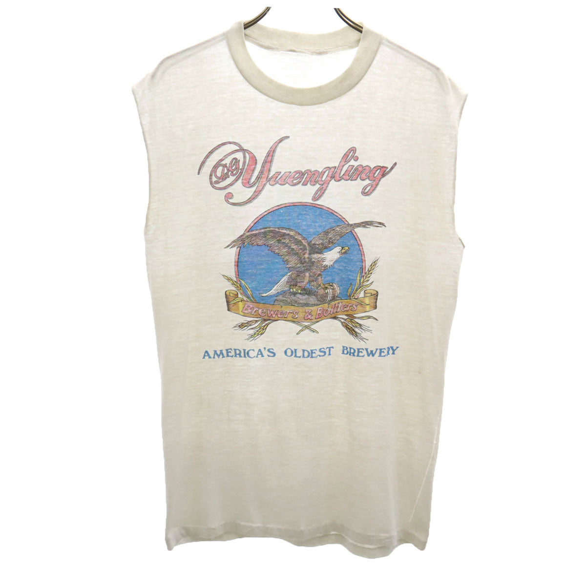 OLD オールド 80s 90s イーグル プリント ノースリーブ Tシャツ ホワイト メンズ