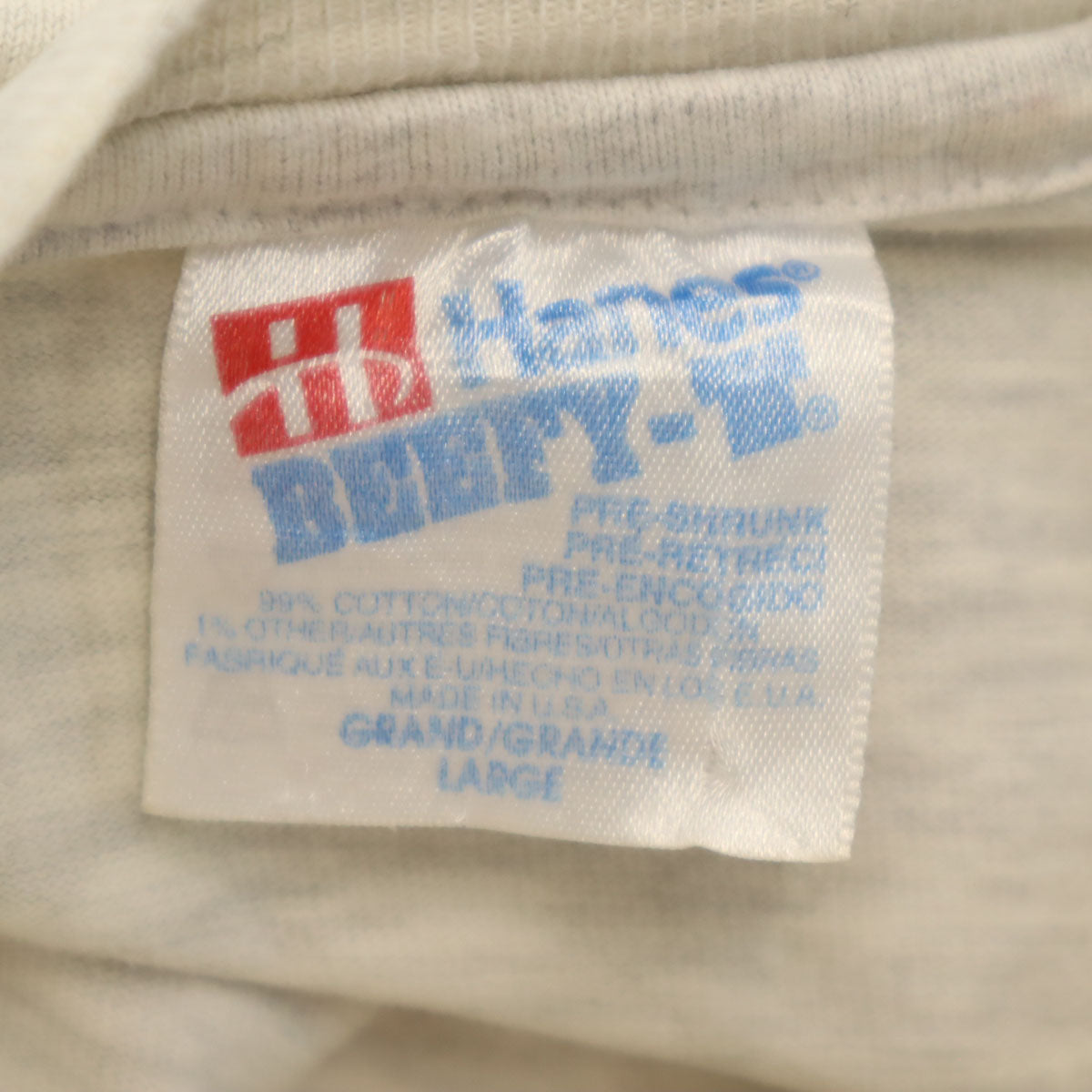 Hanes ヘインズ 90s USA製 オールド キャタピラー Michigan CAT 半袖 Tシャツ L グレー シングルステッチ BEEFY-T メンズ