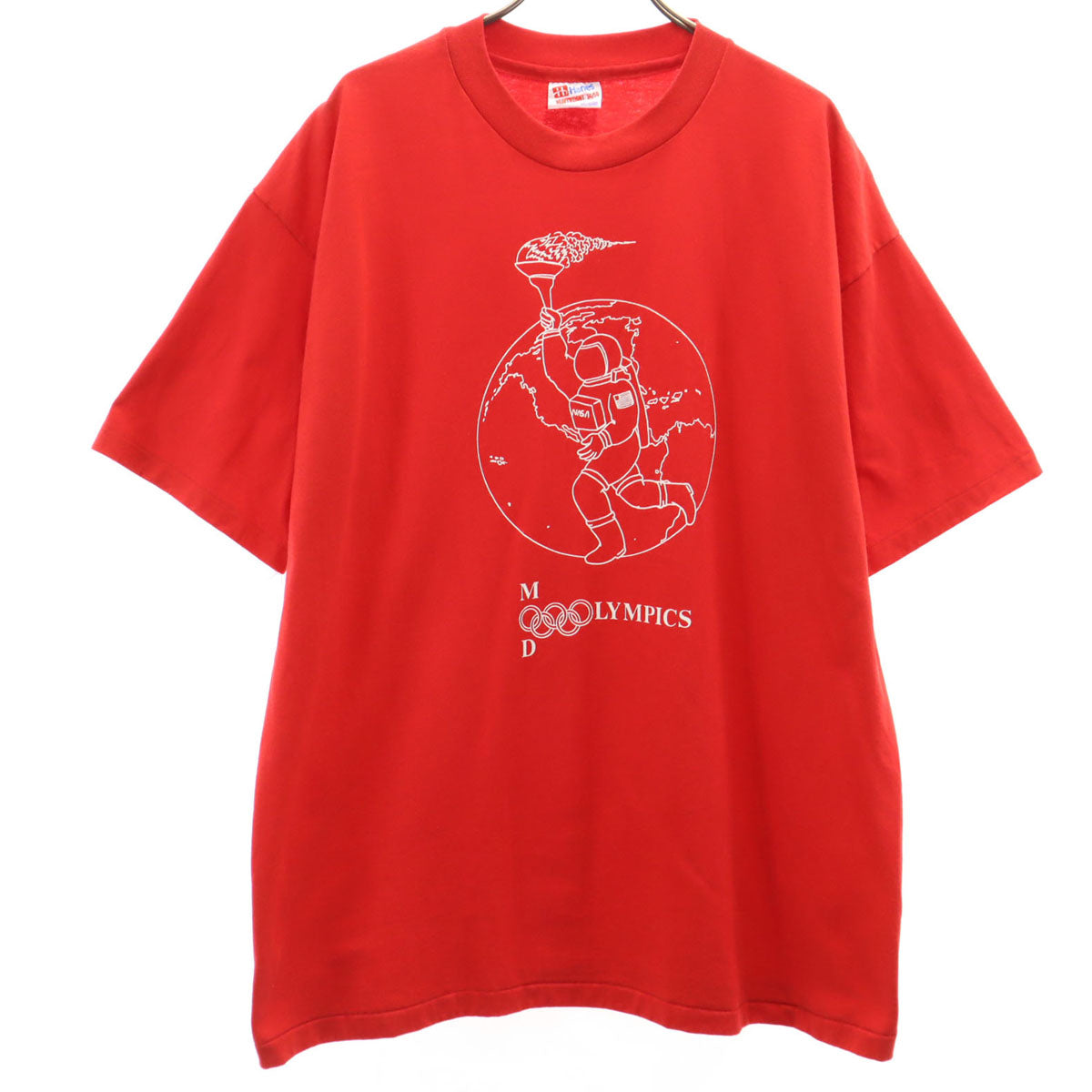 Hanes ヘインズ 90s USA製 オールド オリンピック 半袖 Tシャツ XL レッド シングルステッチ メンズ