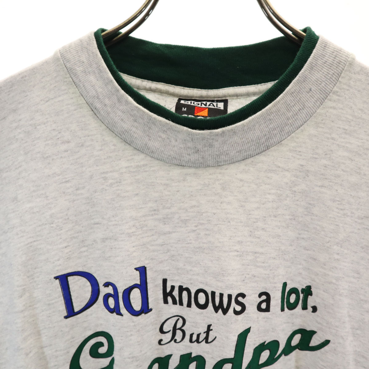 SIGNAL SPORTS シグナルスポーツ 90s USA製 オールド 半袖 リンガー Tシャツ M グレー メンズ