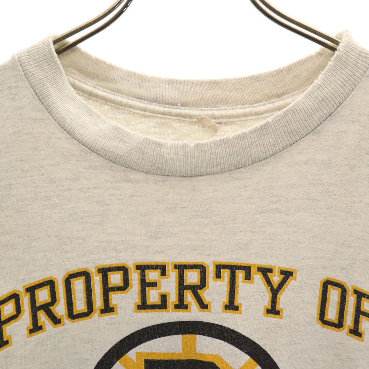 OLD オールド 90s プリント 半袖 Tシャツ グレー シングルステッチ メンズ