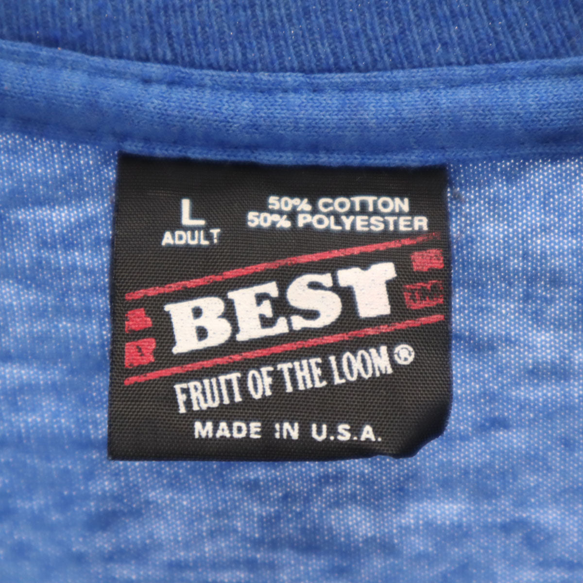 FRUIT OF THE LOOM フルーツオブザルーム 90s USA製 オールド 半袖 Tシャツ L ブルー BEST シングルステッチ メンズ