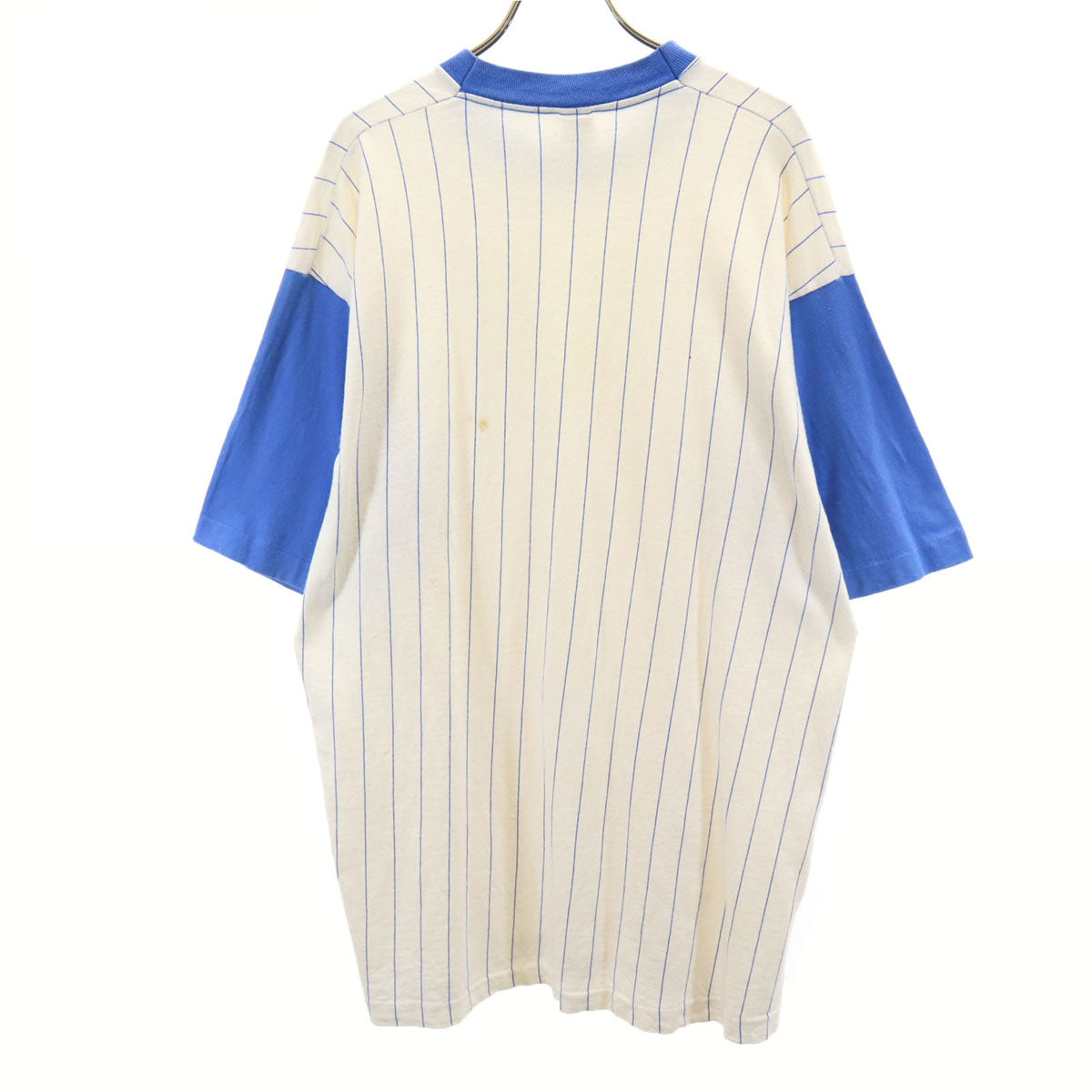 FRUIT OF THE LOOM フルーツオブザルーム 90s USA製 オールド ストライプ柄 半袖 Tシャツ XL 白×青 シングルステッチ メンズ