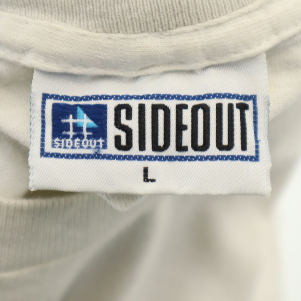 SIDEOUT 90s USA製 オールド バックプリント 半袖 Tシャツ L ホワイト シングルステッチ メンズ