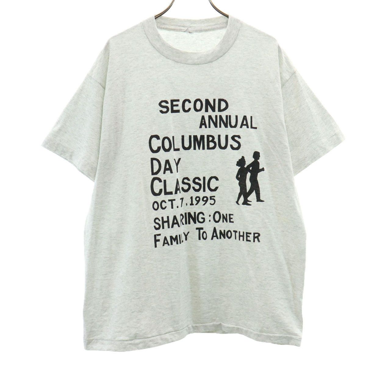 OLD オールド 90s COLUMBUS DAY 半袖 Tシャツ グレー シングルステッチ メンズ