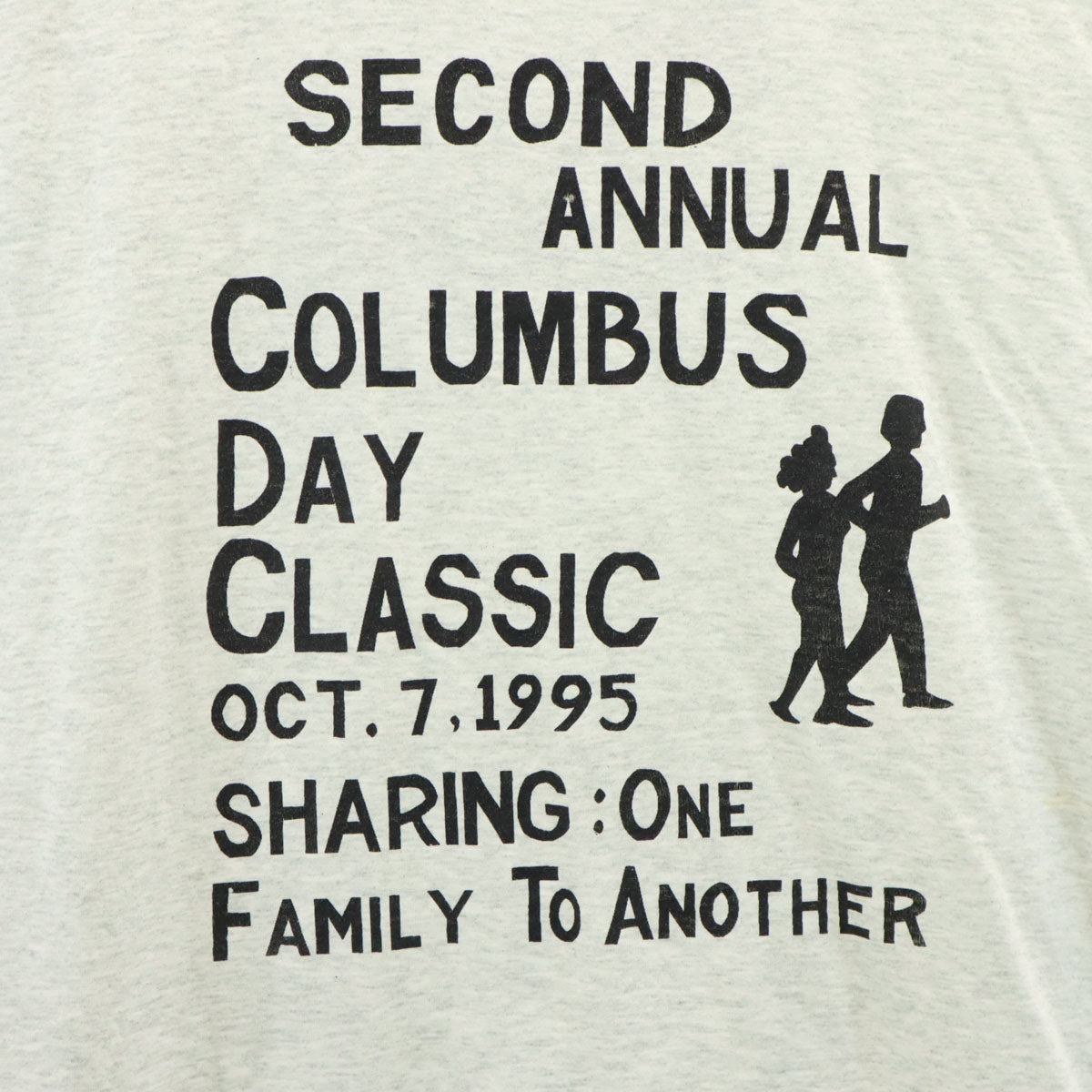 OLD オールド 90s COLUMBUS DAY 半袖 Tシャツ グレー シングルステッチ メンズ