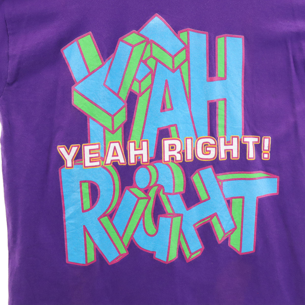 FREEZE 90s USA製 オールド YEAH RIGHT! 半袖 Tシャツ L パープル シングルステッチ メンズ