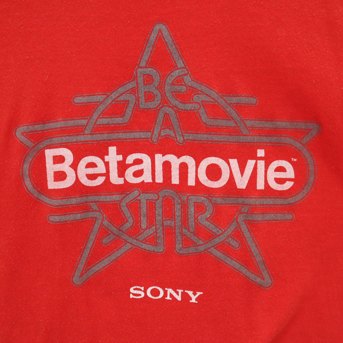 sonny ソニー 90s オールド プリント 半袖 Betamovie Tシャツ レッド シングルステッチ 企業モノ メンズ
