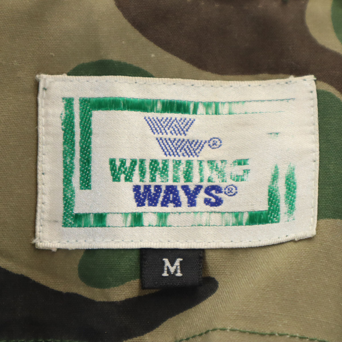 WINNING WAYS 80s オールド カモフラ ベスト M カーキ 多機能ポケット 迷彩柄 メンズ