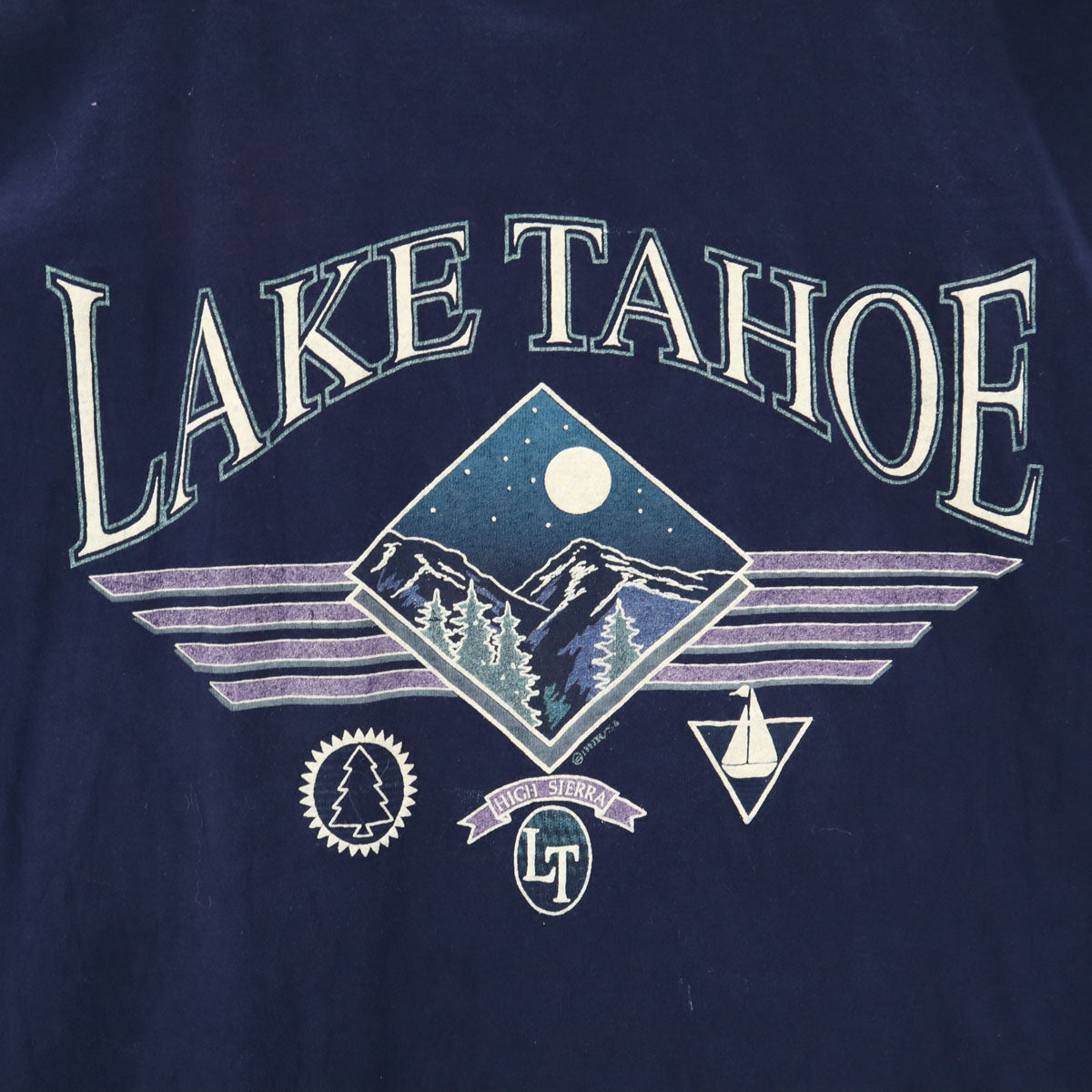 OLD オールド 90s 半袖 Tシャツ ネイビー系 シングルステッチ メンズ