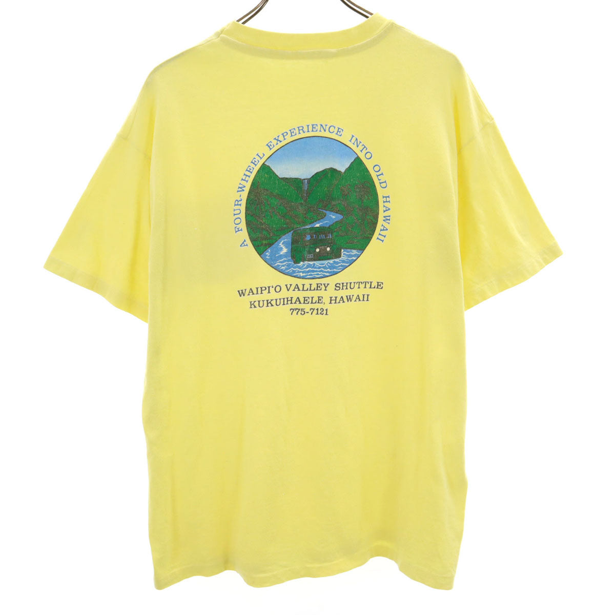 OLD オールド 90s 半袖 Tシャツ イエロー系 シングルステッチ ポケT バックプリント メンズ