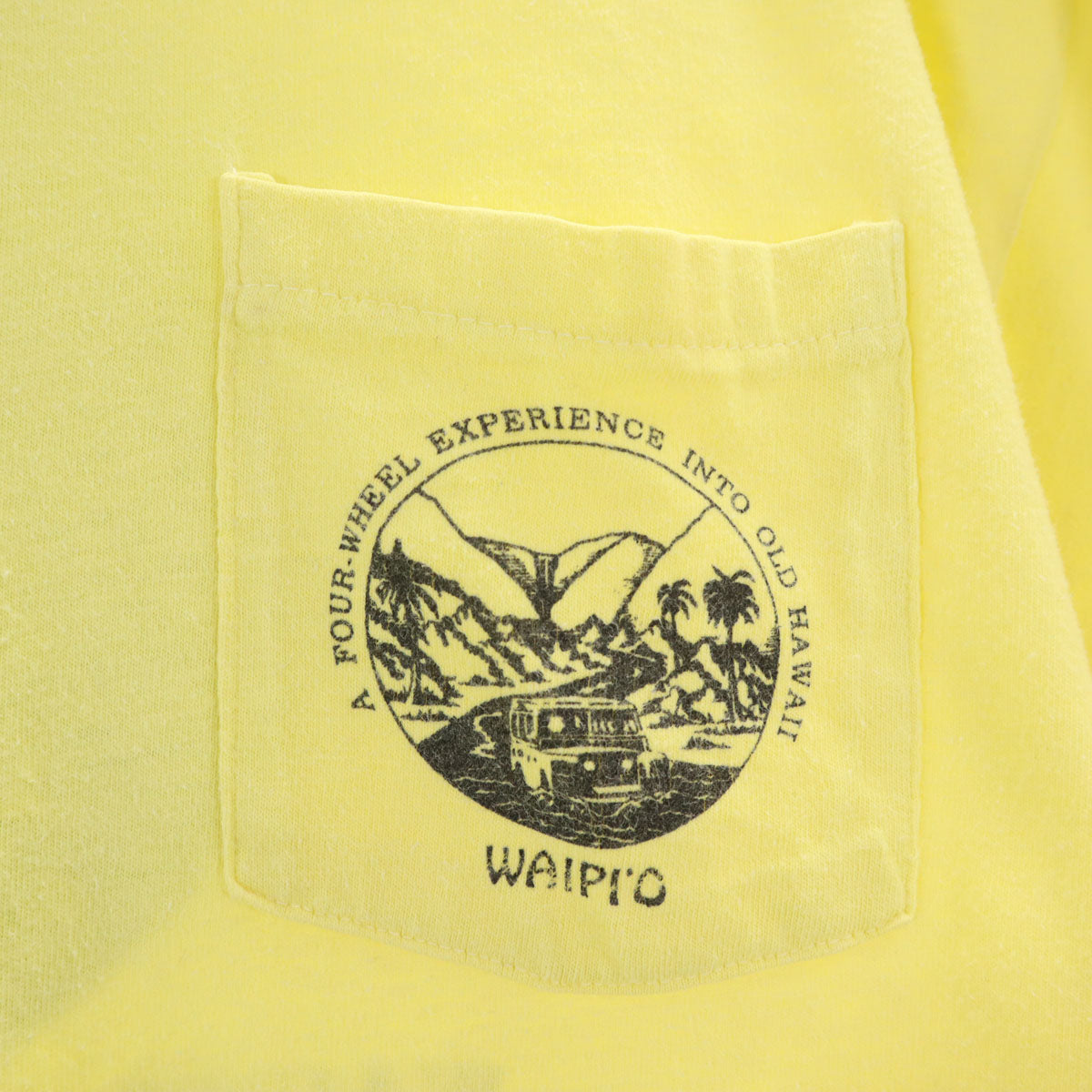 OLD オールド 90s 半袖 Tシャツ イエロー系 シングルステッチ ポケT バックプリント メンズ