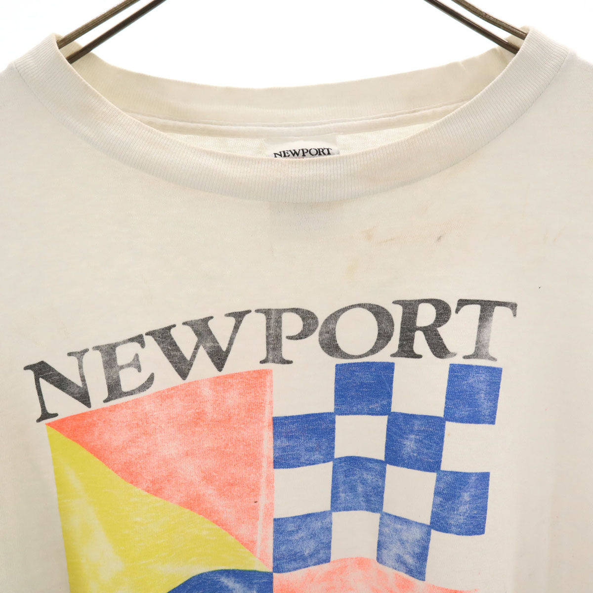 NEWPORT ニューポート 80s USA製 ヴィンテージ 半袖 Tシャツ XL ホワイト系 シングルステッチ メンズ