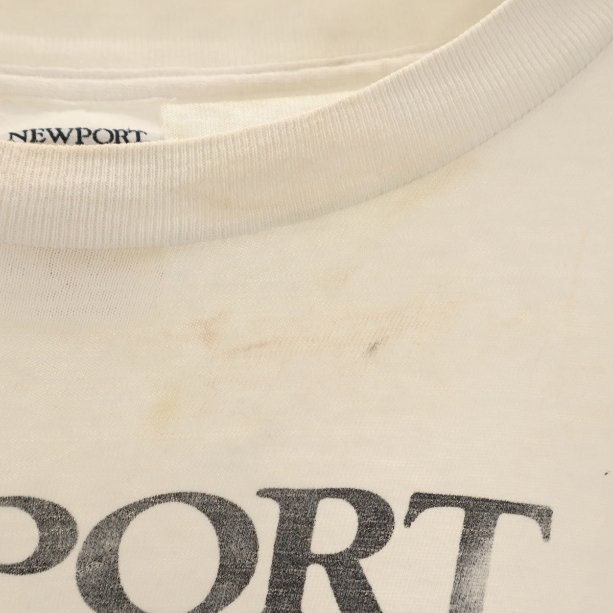 NEWPORT ニューポート 80s USA製 ヴィンテージ 半袖 Tシャツ XL ホワイト系 シングルステッチ メンズ