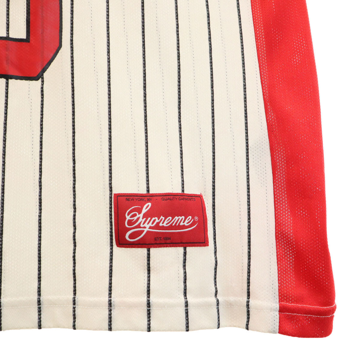 Supreme シュプリーム ストライプ柄 ノースリーブ ゲーム シャツ S ホワイト メッシュ メンズ