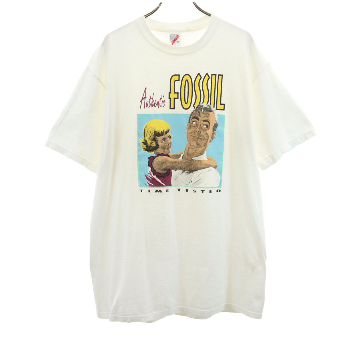 JERZEES ジャージーズ 90s USA製 オールド FOSSIL 半袖 Tシャツ L ホワイト メンズ
