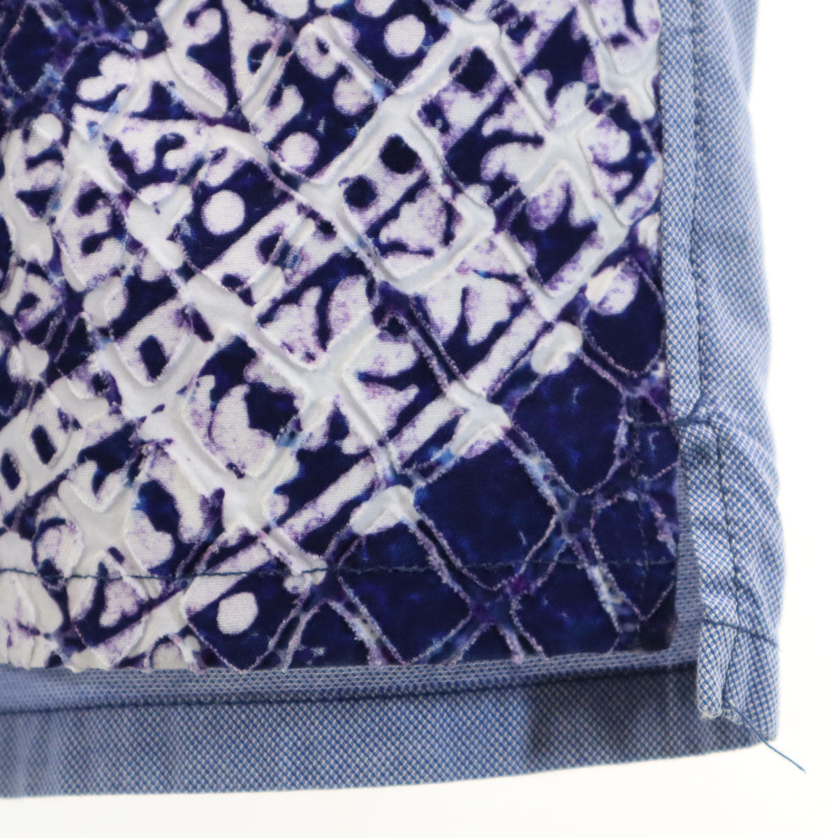 MIHARA YASUHIRO ミハラヤスヒロ 日本製 半袖 柄切替 オープンカラーシャツ 46 パープル メンズ