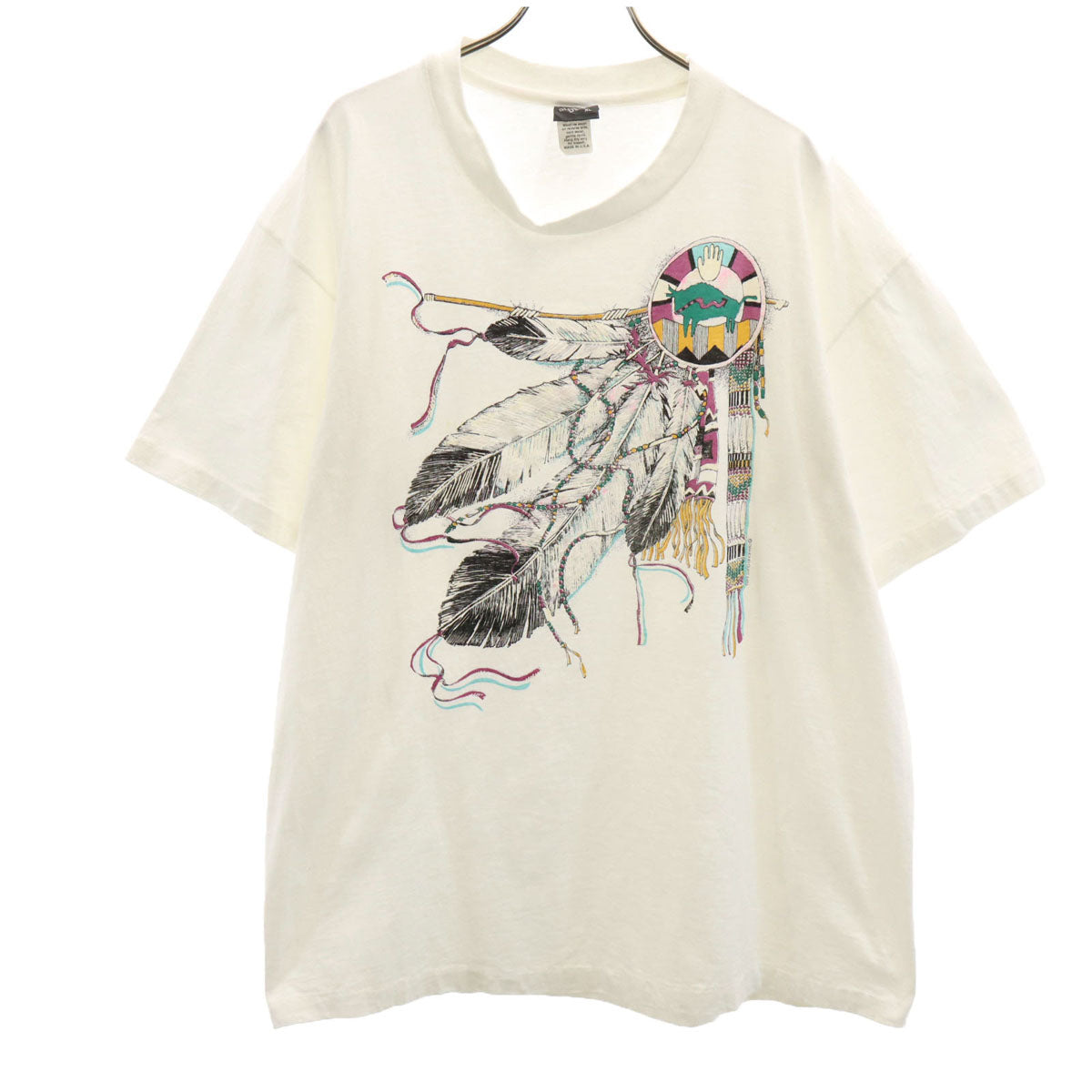 DIAMOND DUST ダイヤモンドダスト 90s USA製 オールド ドリームキャッチャー 半袖 Tシャツ XL ホワイト シングルステッチ メンズ