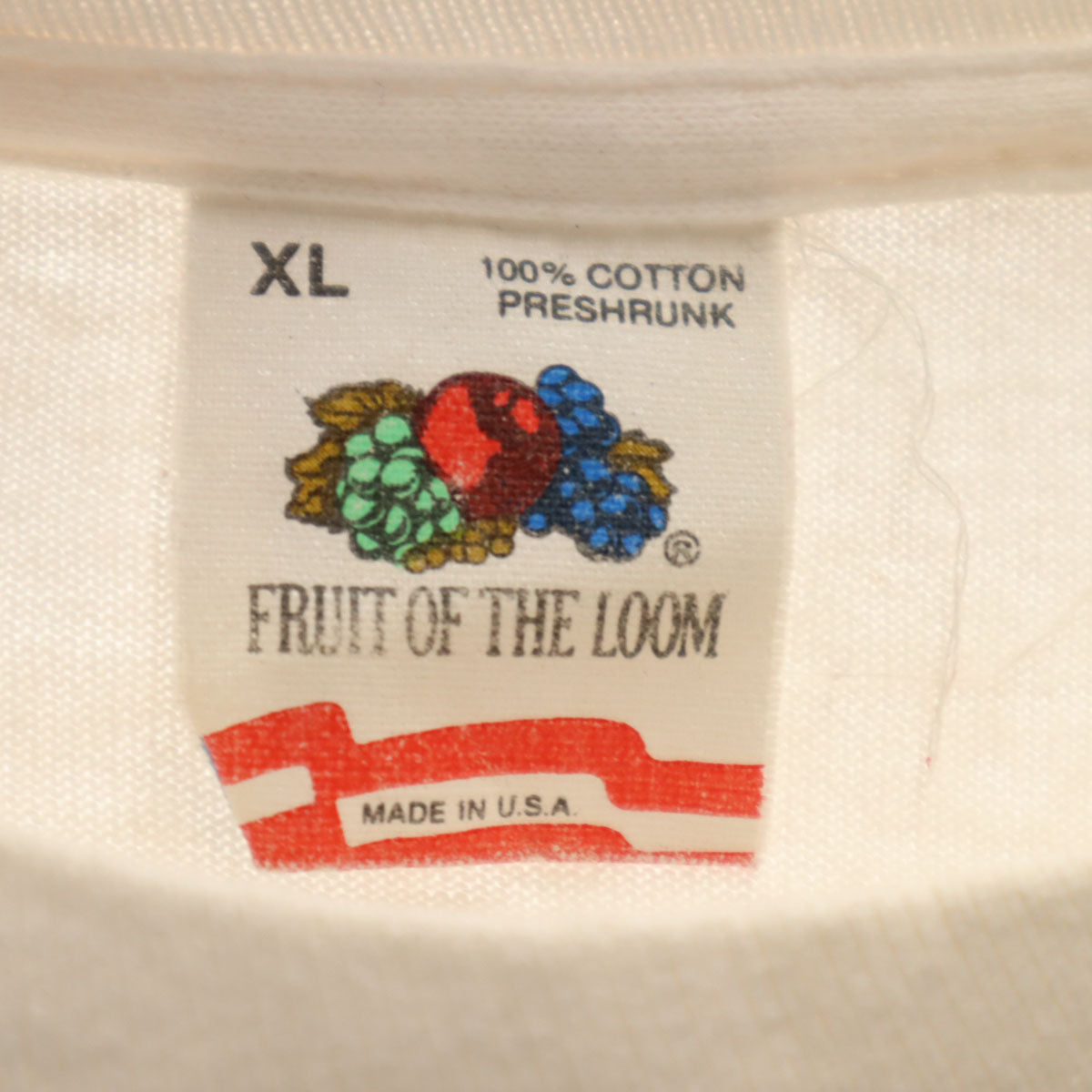 FRUIT OF THE LOOM フルーツオブザルーム 90s USA製 オールド バックプリント エレファント 半袖 Tシャツ XL ホワイト シングルステッチ 象 馬 アニマル メンズ