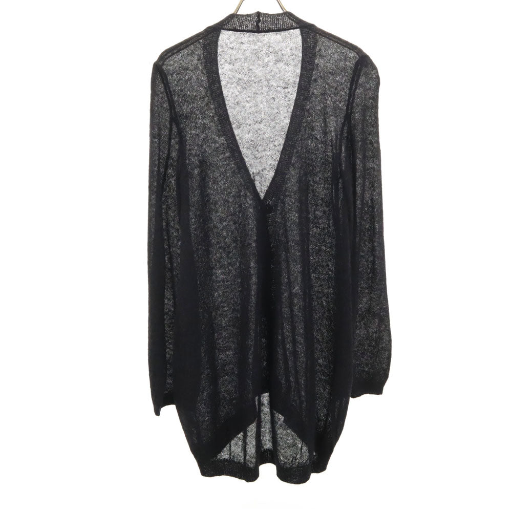 LIVIANA CONTI リビアナコンティ イタリア製 アルパカブレンド 長袖 シースルー Vネック ニットカーディガン ブラック系 レディース