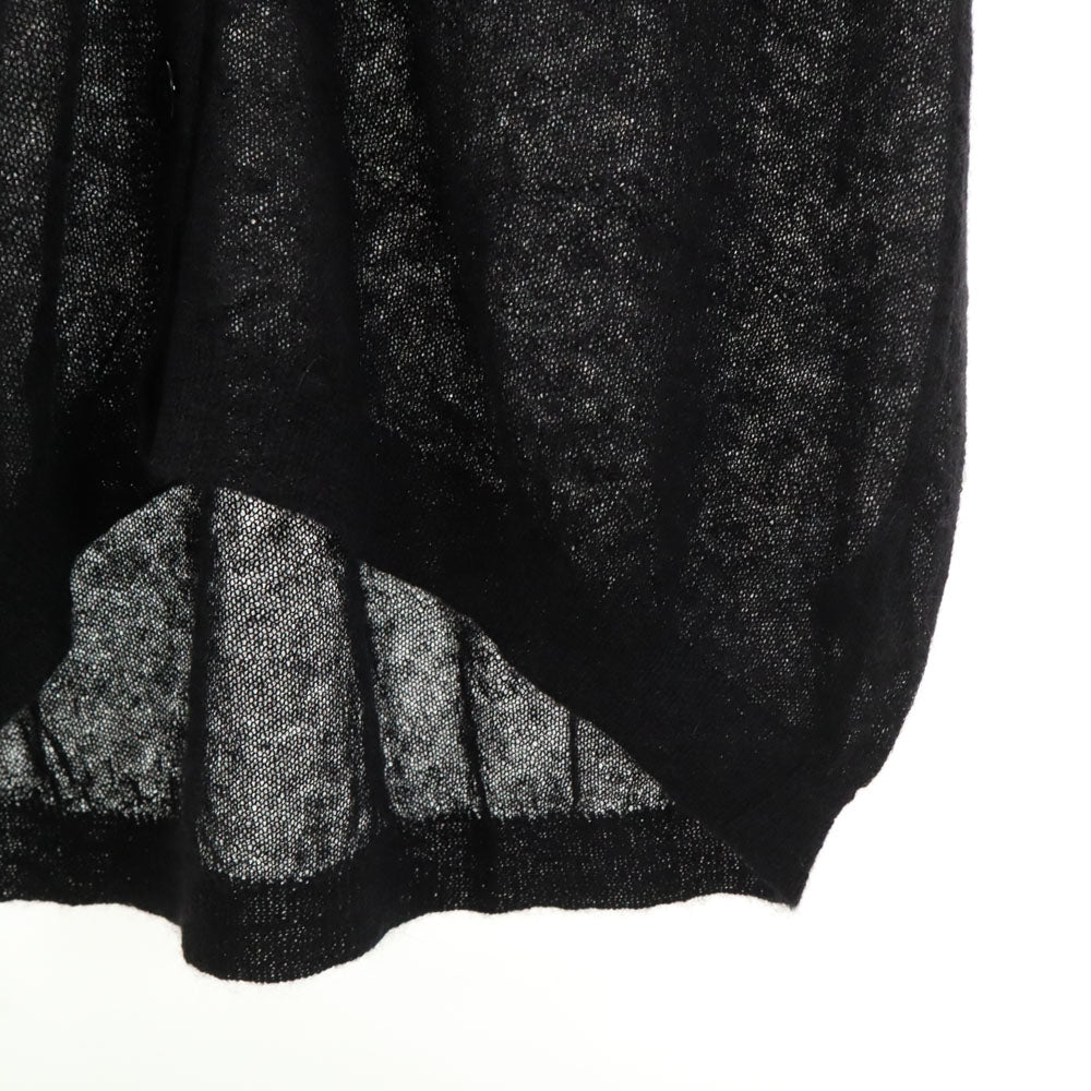 LIVIANA CONTI リビアナコンティ イタリア製 アルパカブレンド 長袖 シースルー Vネック ニットカーディガン ブラック系 レディース