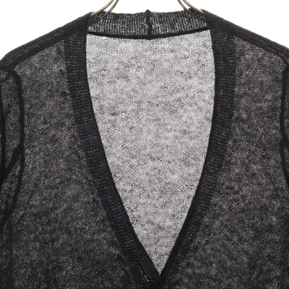 LIVIANA CONTI リビアナコンティ イタリア製 アルパカブレンド 長袖 シースルー Vネック ニットカーディガン ブラック系 レディース